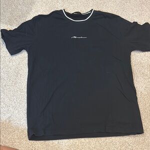 SHEIN Black Tee with White Trim